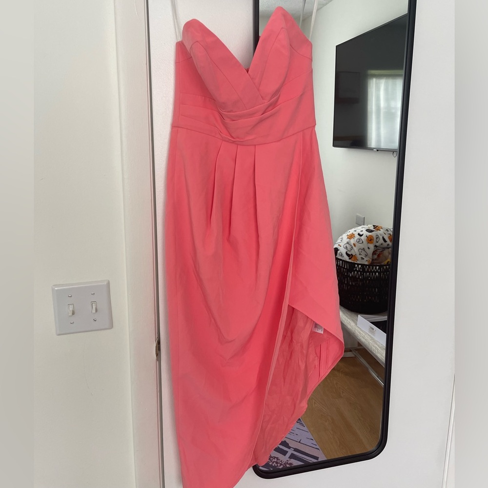 Lovers and Friends strapless coral pink dress